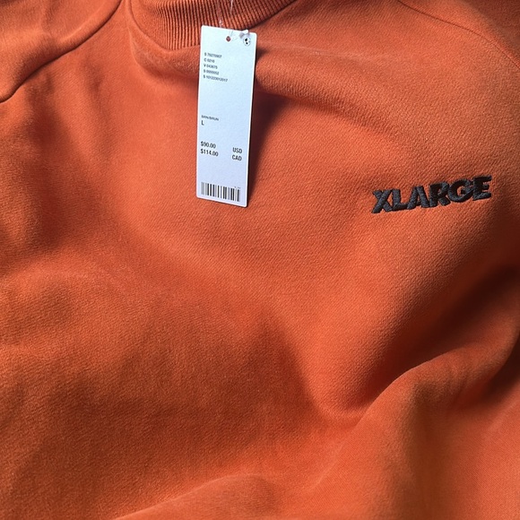 NWT! XLARGE Raglan Crew Neck Sweatshirt Large Brown/ Orange - Picture 6 of 9